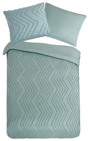Светлозелено единично удължено спално бельо от микрофибър 140x220 cm Pure Zigzag – Good Morning