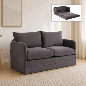 Тапициран двоен разтегателен диван-легло Saga XL TopMebel в сив цвят 148x70x66cm.