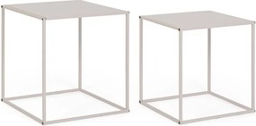 Бежови метални масички за кафе в комплект 2 бр. 38x38 cm Alrik – Yes Everyday