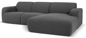 Тъмносив ъглов диван от плат букле (десен ъгъл) Molino - Micadoni Home