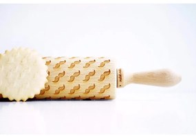 Дървен релефен валяк за тесто Mustache - Valek