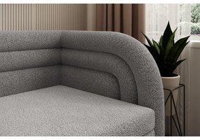 Сив сгъваем/с място за съхранение диван от прежда с примки от букле десен ъгъл 223 cm Fabillo – ELTAP