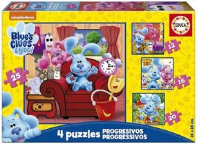 Пъзел 4 in 1 Educa, Blue′s Clues, 12/16/20/25 части