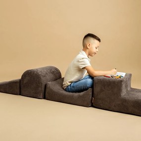 Кафява велурена катерушка от пяна 250x45x30 cm Montessori – Meowbaby