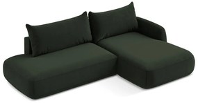 Тъмнозелен сгъваем ъглов диван (десен ъгъл) Hale – Makamii