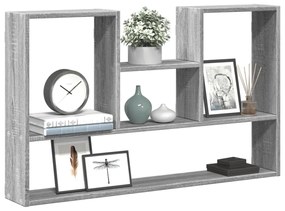 853241 vidaXL Стенен рафт, сив сонома, 99x15x60 см, инженерно дърво