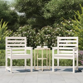 Sonata H Градински столове 2 бр бели 60x48x91 см борово дърво масив