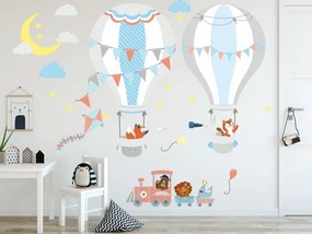 Сладък детски стикер за стена Летящ въздушен балон 120 x 240 cm