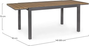 Алуминиева градинска маса за хранене 90x140 cm Elias – Bizzotto