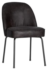 Черни кожени трапезни столове в комплект 2 бр. Vogue – WOOOD