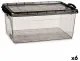 Кутия за Съхранение с Капак Антрацит Пластмаса 22 L 32 x 20,5 x 50 cm (6 броя)