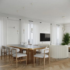 Кремаво висящо осветително тяло със стъклен абажур ø 12 cm Orbital – Sollux