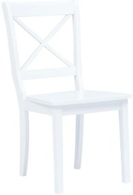 247356 vidaXL Трапезни столове, 2 бр, бели, каучуково дърво масив