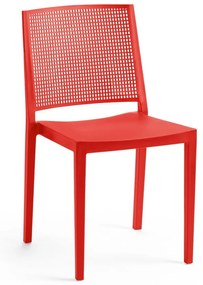 Червен пластмасов градински стол Grid – Rojaplast