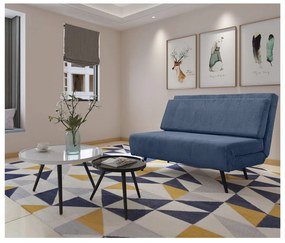 Син разтегателен диван от рипсено кадифе 140 cm Mallory – Støraa