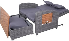 Сив градински диван от изкуствен ратан Bari – Garden Pleasure