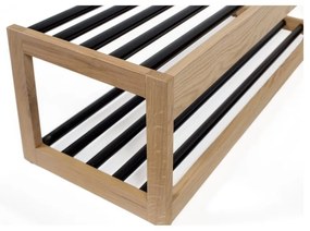 Черна/естествена метална етажерка за обувки - Woodman