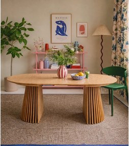 Кръгла сгъваема трапезна маса с дъбов плот ø 120 cm Osaka – House Nordic