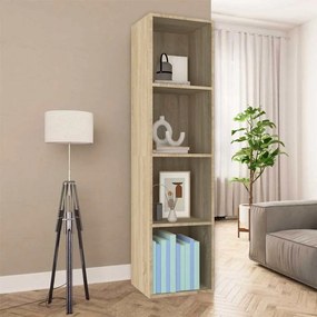 800147 vidaXL Библиотека/ТВ шкаф, дъб сонома, 36x30x143 см, инженерно дърво