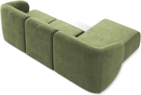 Зелен шенилов ъглов диван (ляв ъгъл) Lani – Makamii