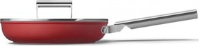 Тиган с капак SMEG CKFF2401RDM, 1.9 л, Ø24 см, Тефлоново покритие, До 250°C, Без PFAS, Индукция, Червен