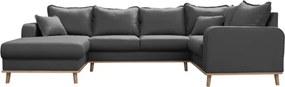 Тъмносив ъглов диван (ляв ъгъл) Beata - Ropez