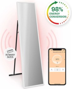 Klarstein La Palma 900 smart, Интелигентен инфрачервен отоплител, 40x160cm, 900W, Стойка за огледало