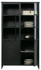 Черна метална витрина 99x170x44 cm Exhibit – WOOOD