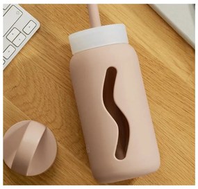 Силиконова сламка с четка за почистване и капак Tropical Papaya – Muuki