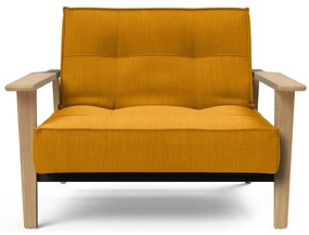 Оранжев сгъваем фотьойл с дървени подлакътници Splitback - Innovation