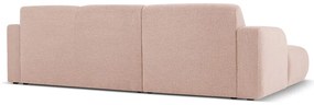 Розов ъглов диван от плат букле (ляв ъгъл) Molino - Micadoni Home