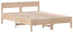 842754 vidaXL Рамка за легло без матрак, 120x200 см, масивна чамова дървесина