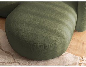 Зелен ъглов диван от прежда с примки от букле (десен ъгъл) Orbit – Ropez