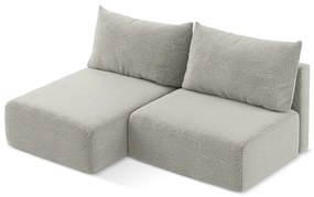 Светлосив разтегателен ъглов диван с място за съхранение (ляв ъгъл) Kalena – Makamii