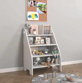 MONTESSORI рафт за книги и детски играчки - бял