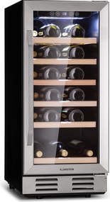 Klarstein Vinovilla 29 Built-In, охладител за вино за вграждане, 81 литра / 29 бутилки, стъклена врата, неръждаема стомана