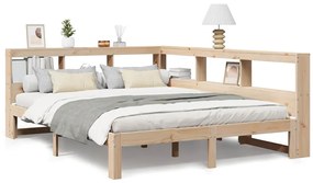 3324394 vidaXL Легло с етажерка за книги, без матрак, 140x190 см, бор масив