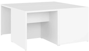 806813 vidaXL Маси за кафе, 4 бр, бели, 33x33x33 см, инженерно дърво