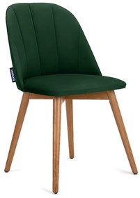 Трапезен стол BAKERI 86x48 см тъмнозелен/бук