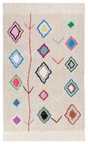 Кремав ръчно изработен памучен килим подходящ за пране 140x200 cm Kaarol – Lorena Canals