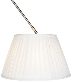 Стилна висяща лампа от стомана с кремав плъстър абажур 35 см - Blitz