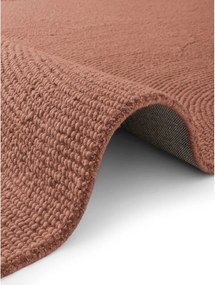 Теракотен ръчно изработен вълнен кръгъл килим ø 150 cm Calmio – Hanse Home