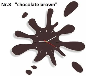 Модерен стенен часовник във формата на пръски Тъмно кафяво