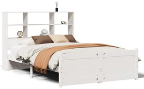 3322472 vidaXL Легло с етажерка за книги, без матрак, 140x200 см, бор масив