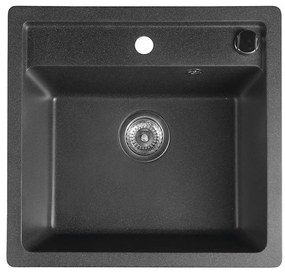 Sapho - Кухненска мивка 53x50 см, гранит, черна