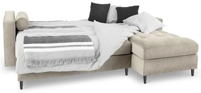 Бежов кадифен ъглов диван, десен ъгъл Santo - Milo Casa