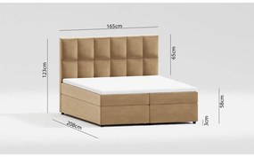 Двойно тапицирано легло с място за съхранение в цвят жълта охра 160x200 cm Flip – Ropez