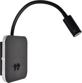 LED гъвкав стенен аплик BASE LED/8W+LED/2W/230V черен/сребрист