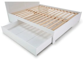 Бяло двойно легло с място за съхранение и решетка 160x200 cm Gabi - Marckeric