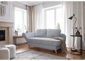 Светлосив шезлонг от рипсено кадифе (ляв ъгъл) Chic Charlotte – Miuform